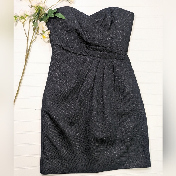 Laundry Shelli Segal Wrap-bodice Strapless Sheath Dress - Picture 1 of 5